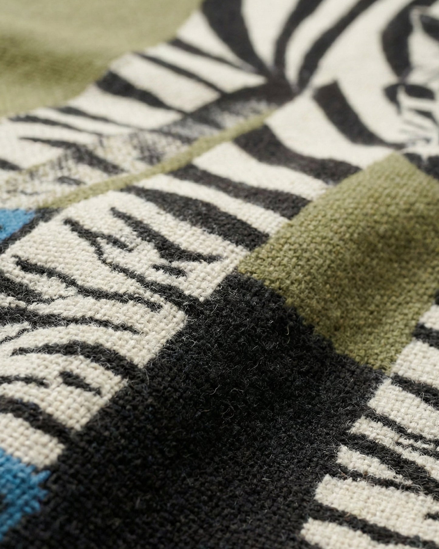 Blue Boots Zebra Woven Throw